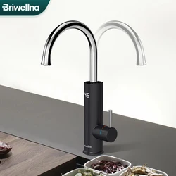 Briwellna Electric Water Heater Kitchen Faucet 2 in 1 Swivel Heating Tap Mixer Tankless Water Heater Flowing Electric Geyser