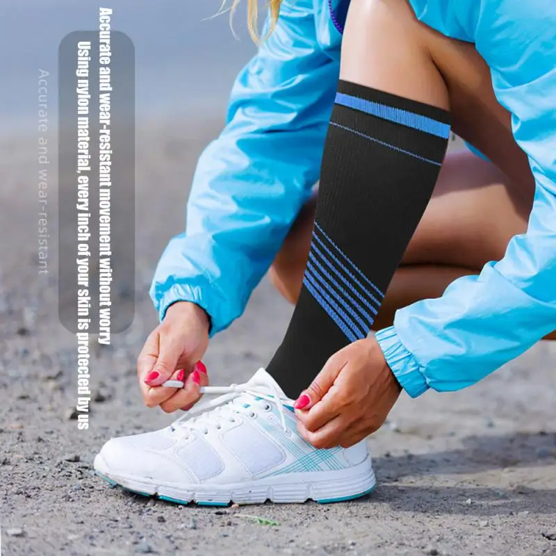 Polychrome Outdoor Sports Socks Flexible Compression Socks Opp Bag Packaging Stretch Socks Breathable Unisex Colorful Stripes image 5