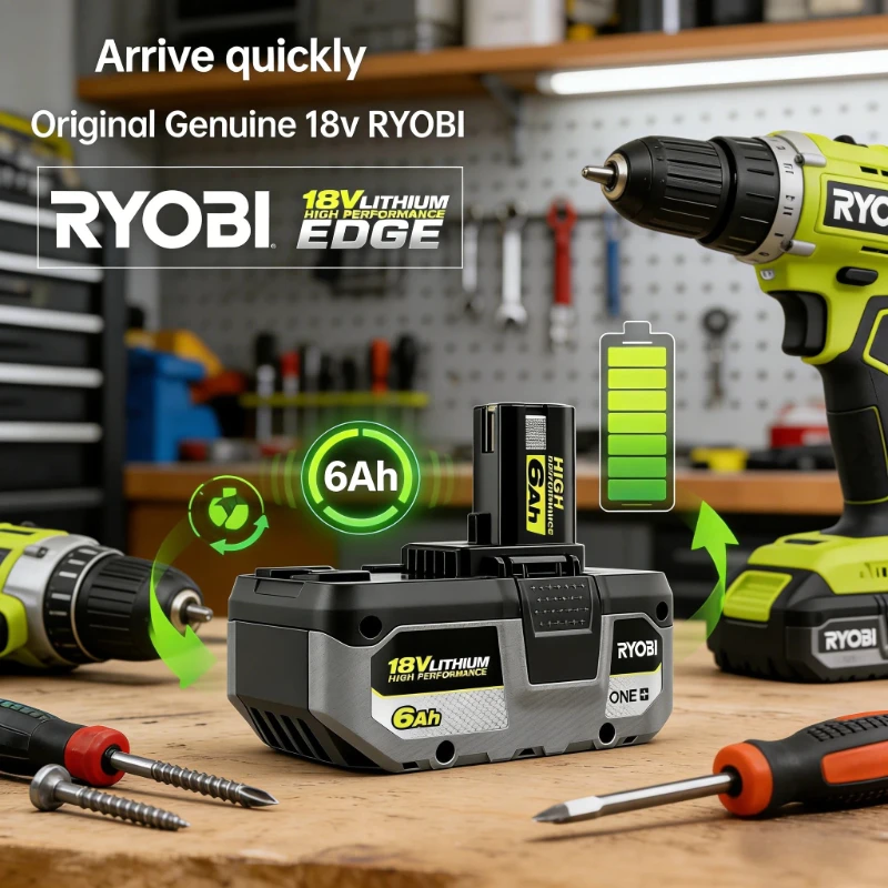 

Original RYOBI ONE+ 18V 8.0Ah lithium battery pack, P104 P107 P108 compatible with all ONE+ series power tools