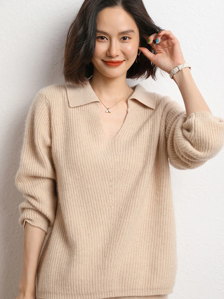 

Loose Warm Soft Women's Clothing Plus Size Women Sweater 100% Pure Cashmere Pullover For Women 2023 Winter Knitwears SWS01