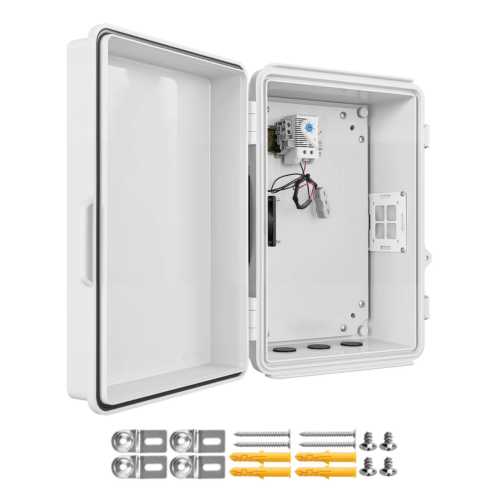 SucceBuy Outdoor Electrical Box 14.2 x 10.8 x 5.9 in ABS Waterproof Junction Box with Thermostat and Fan IP65 for Indoor/Outdoor