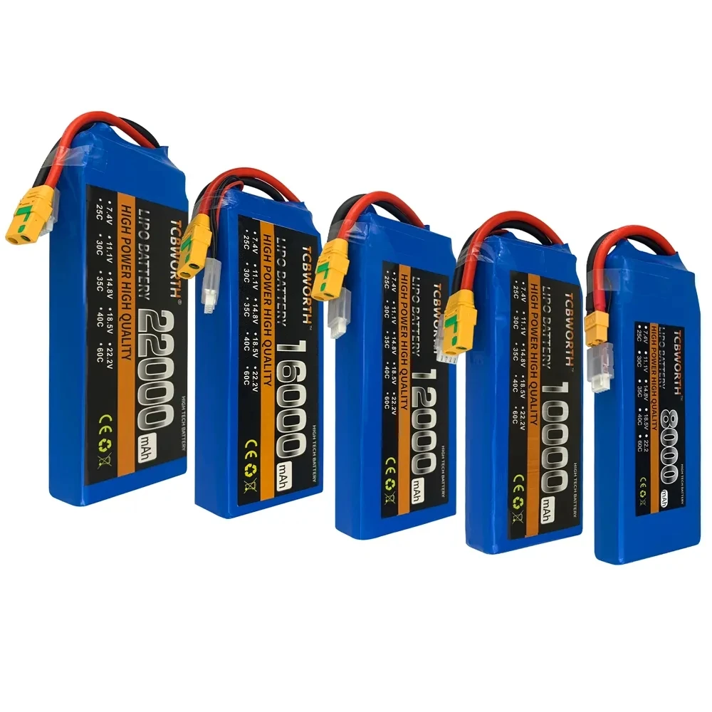 LiPo 2S 3S 4S 5S 6S 8000mAh 25C 35C pęknięcie 50C 70C akumulator do RC LiPo dla RC Car Boat samolot samolot bezzałogowy akumulatory RC LiPo XT90