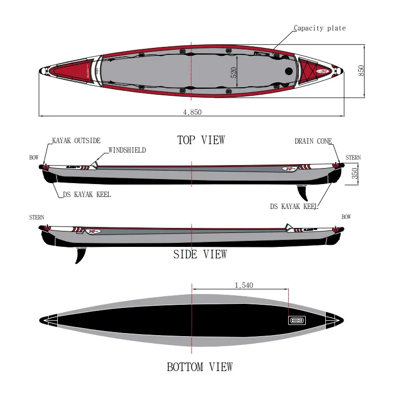 Inflatable PVC Kayak Boat Raft Boat for Outdoor Waterplay Crafts Fishing Kayak Boat Inflatable Canoe Kayak for Water Ocean