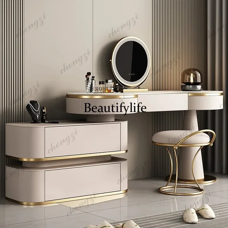 

F182 Modern Ornate Vanity Table Aesthetic Trendy Classic Premium Vanity Table Storage Design Meuble De Chambre Bedroom Furniture