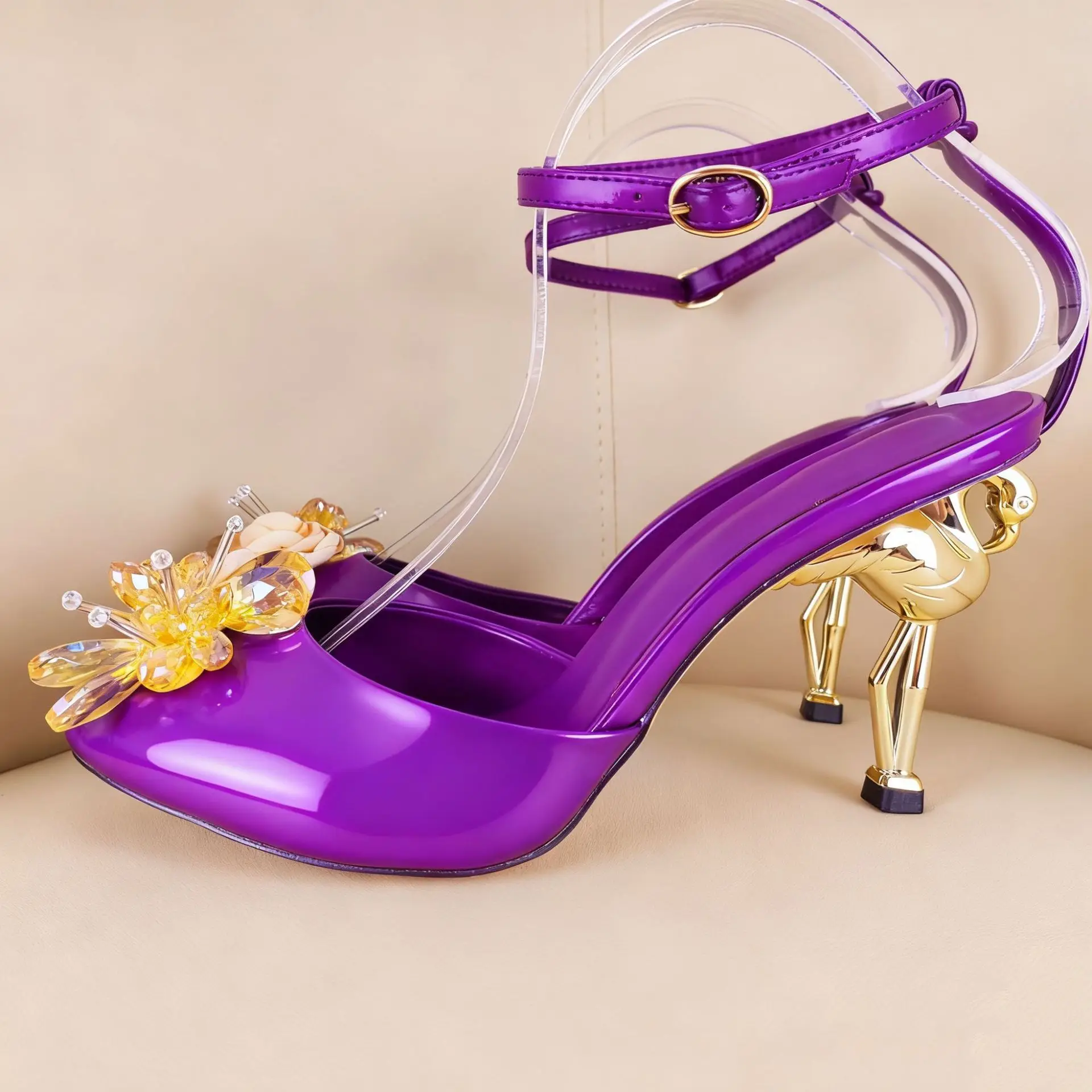 

Independent Station Ebay Personality Women Sandals Mules Flamingo High Heels Sandals