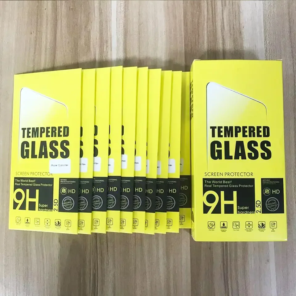 20pcs Glass Screen Protector Toughened Protective Film For  13 14 12 11 Pro Max Full Coverage X XR 7 8 with Box