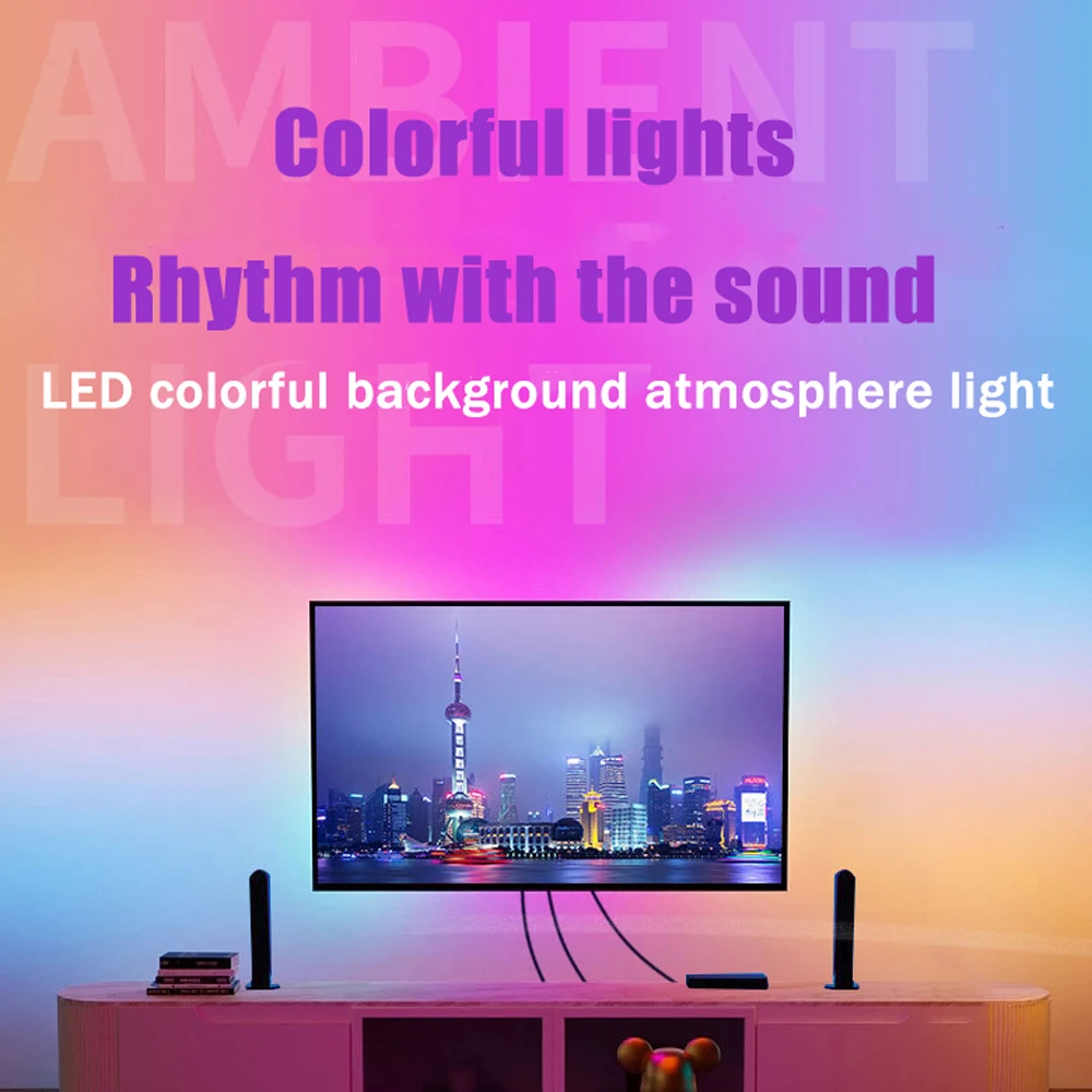 RGB LED TV Backlight Strip Lights 5050 HDMI Screen Music Sync Ambient Lamp 5V Diode Tape for PC PS4 XBOX Gaming Device