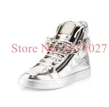 Gold Color Chains Decor Lady Shoes Fashion Design Platform Flat Casual Shoes Large Size Man Woman Shoes Dropship