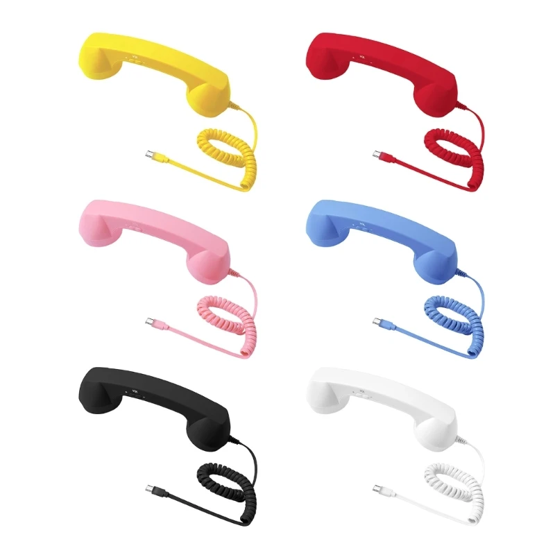 Cord Telephone Receiver Plugs Play Type C Handset For Smartphones E65A