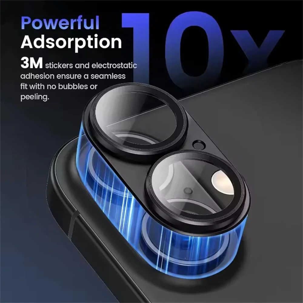 آيفون 17 برو ماكس كاميرا معدنية الزجاج المقسى آيفون 17 الهواء غطاء كامل عدسة الكاميرا حامي آيفون 17 برو غطاء تغليف