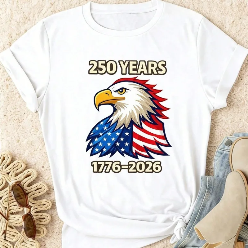 250th Anniversary of The United States 1776-2026 American Flag Print Independence Day Celebration Patriotic July Day Top