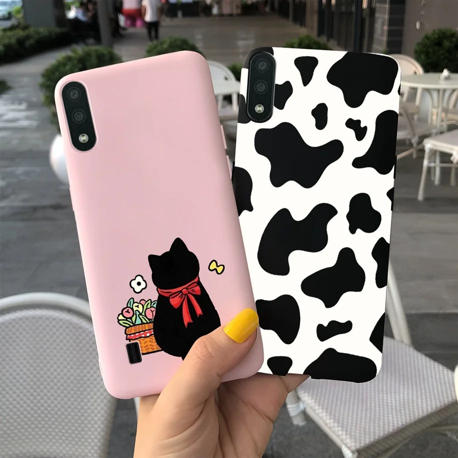 For Samsung Galaxy M01 2020 Case Cartoon Lovely Cow Painted Soft Back Cover For Samsung M01 GalaxyM01 Core SM-M015F Phone Shells