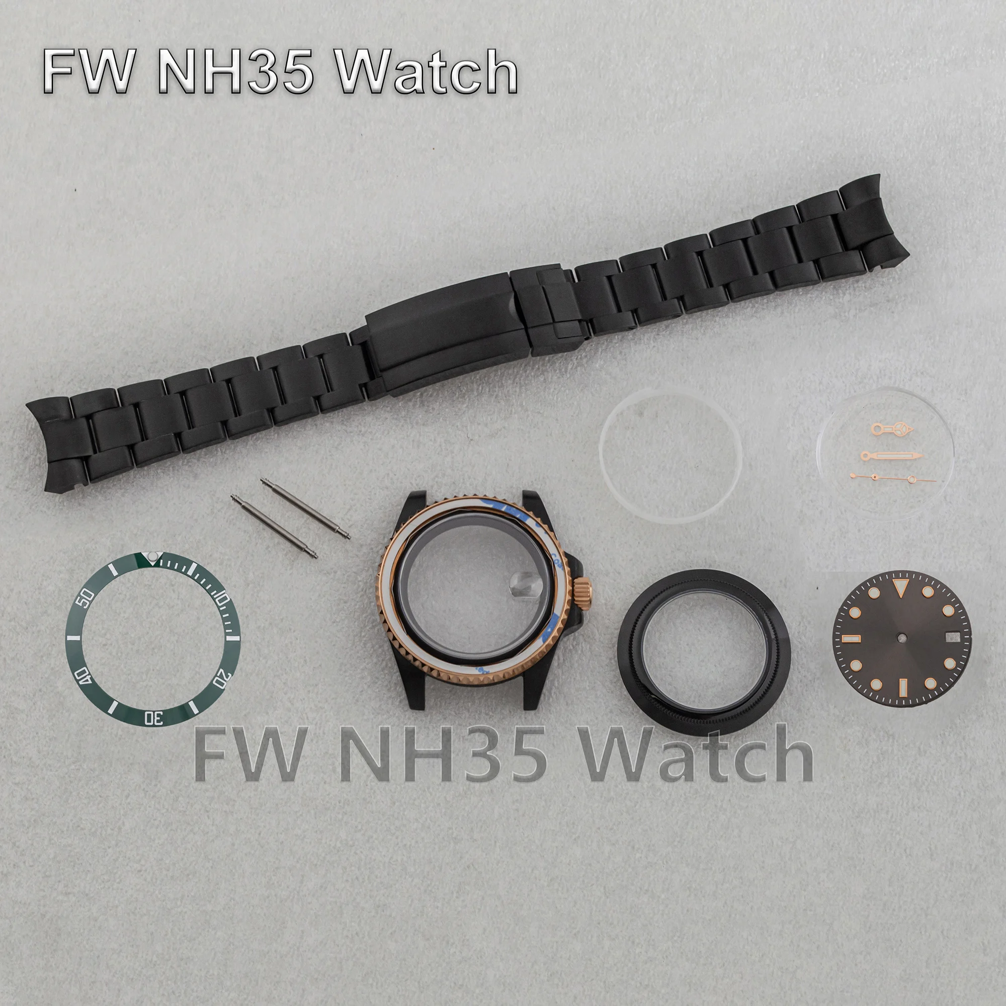 10ATM Waterproof 40mm Case for SUB GMT Watch Accessories Sapphire Glass Oyster Watch Band Dial Hands fit NH34/NH35/NH36 Movement