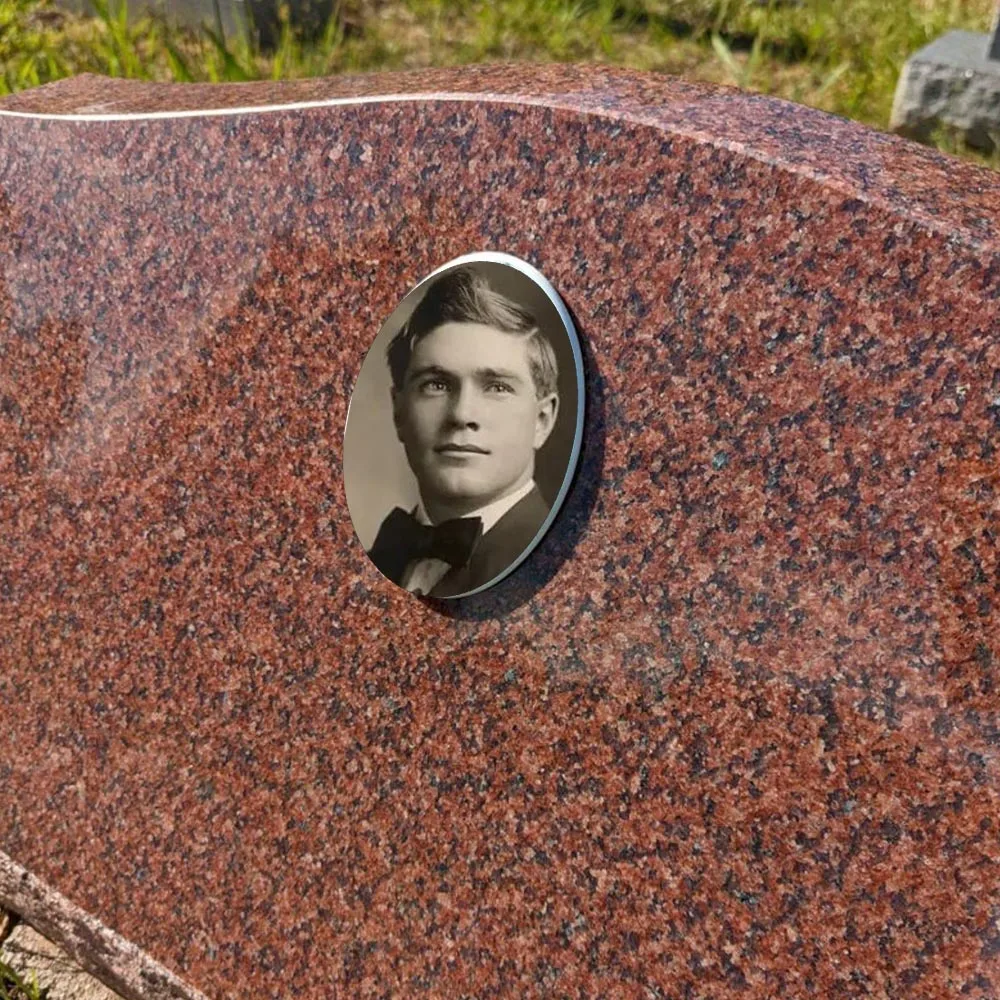 2D Flat Not 3D 1pc Custom Photo Memorial Headstone Tile Customizable Cemetery Decorations for GraveGrieving Families