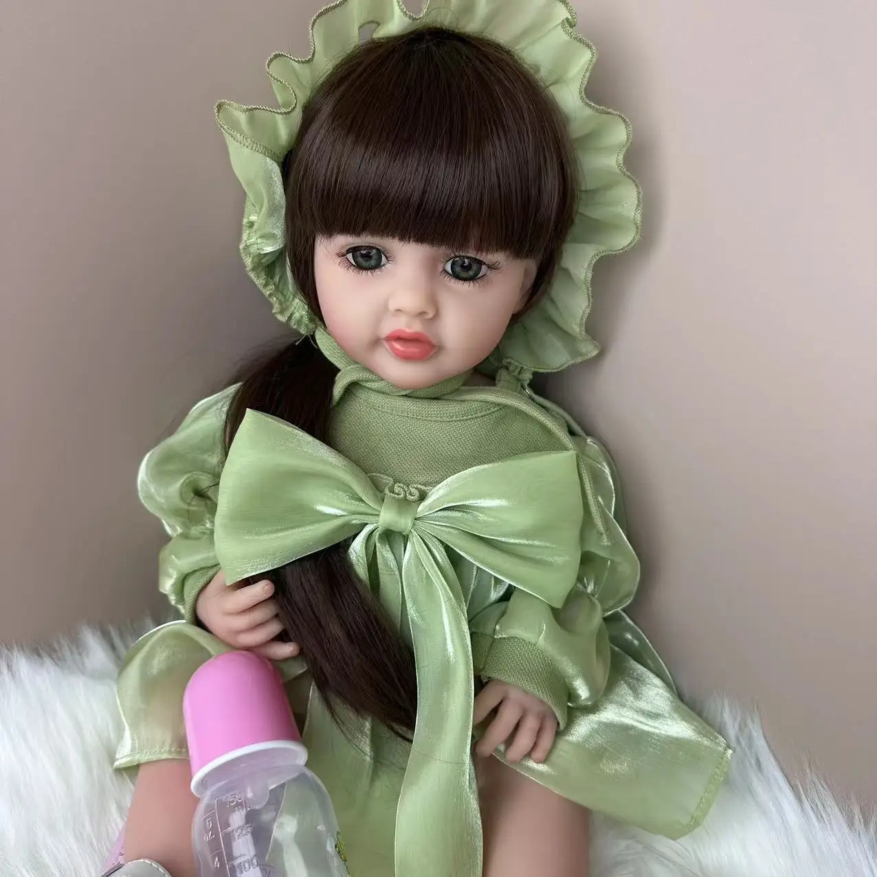 Muñeca de reno de simulación de 55Cm, muñeca de pegamento completo, muñeca de reno Куклы, regalo para niños