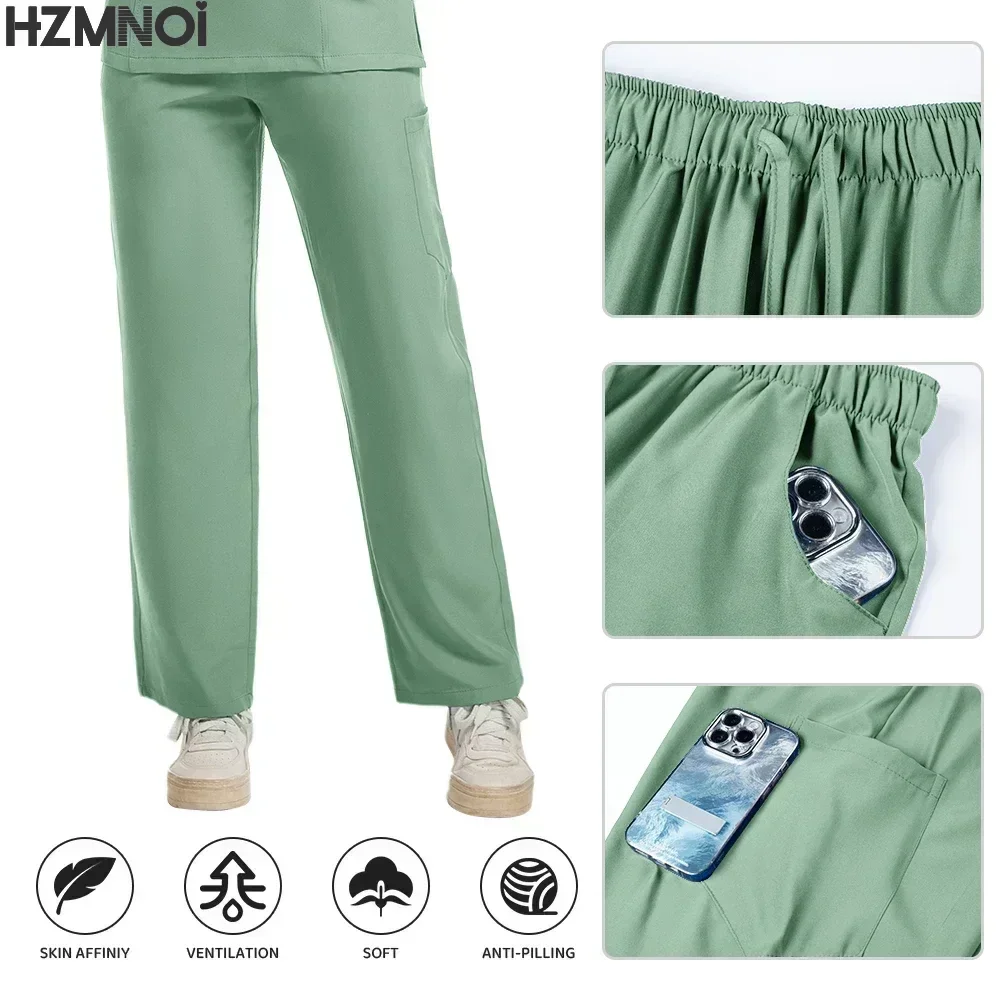 Surgical Set Women Pet Hospital Scrub Uniforms Suits Unisex Solid Color Surgical Gown Pocket V-neck Jogger Suits Wholesale Price