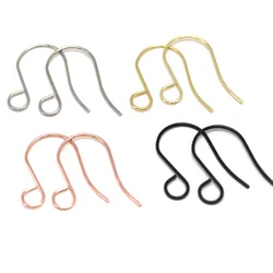 50 Uds. De ganchos para pendientes chapados en negro de acero inoxidable, accesorios para pendientes hipoalergénicos, cierre, suministros de alambre para oreja para fabricación de joyas DIY