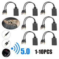 1-10pcs Bluetooth 5.0 Music Audio Receiver Car Kit 3.5MM Jack AUX Auto Stereo USB Dongle Wireless Adapter for Car Speaker