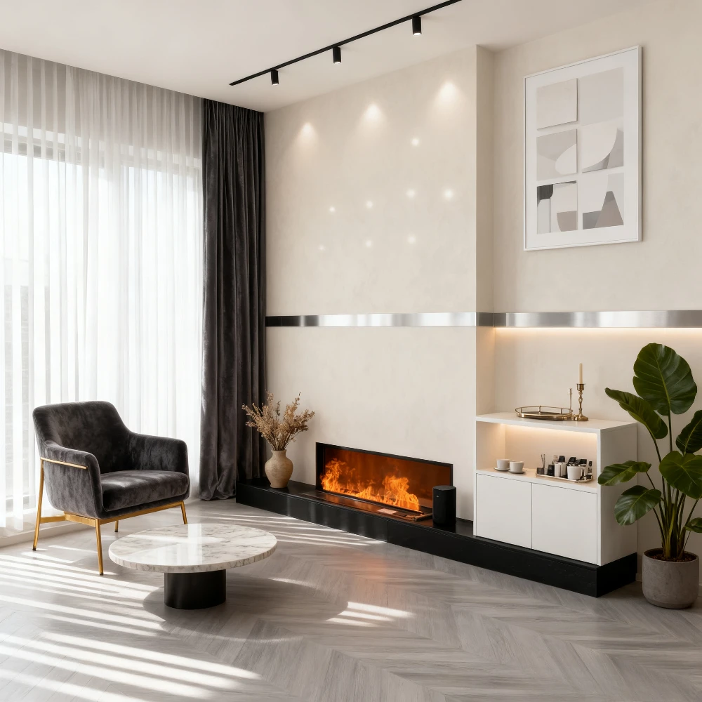 Smart Home Compatible Nebelkamin  Works with Tuya App Touch Control Panel Design Feuerstelle - Modern Technology No Fuel Needed