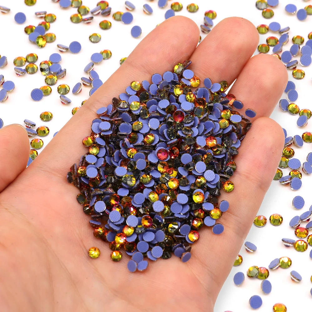 SS6-SS30 Red Volcano Top Quality Glass Hot-Fix Crystal Rhinestones Flat Back Strass Stones For DIY Clothes Fabric Decorations