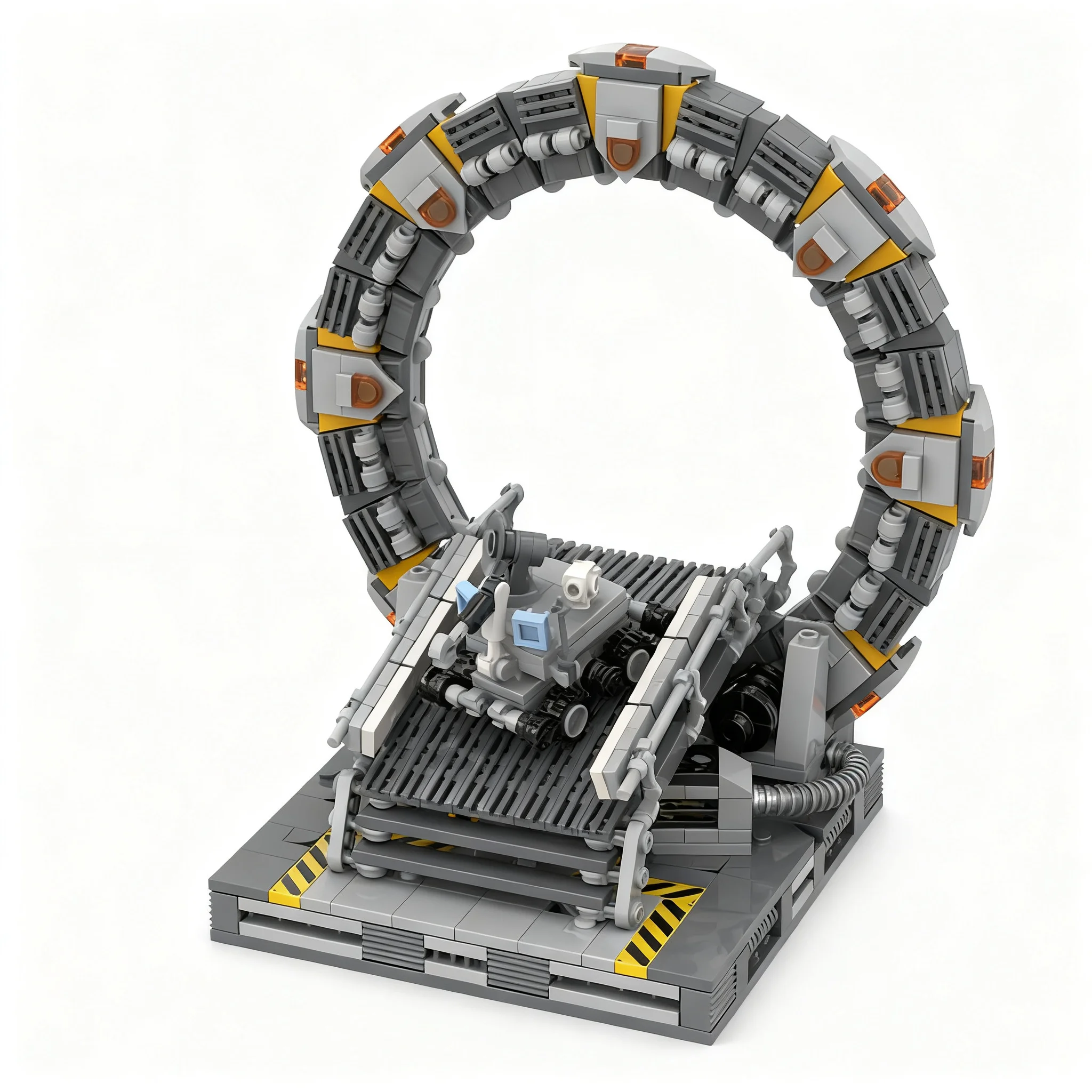 745pcs MOC Other Stargate SG 1 Hangar Model Building Blocks Architecture Toys Birthday Gift Education Brick Presentation Display