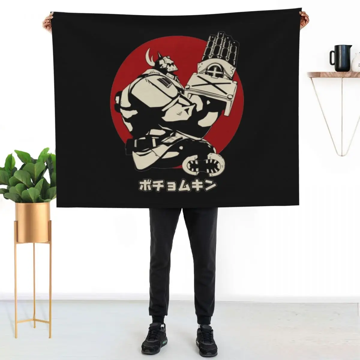 Potemkin - Guilty Gear Throw Blanket anime Thermal Furrys Warm Flannels Softest Blankets