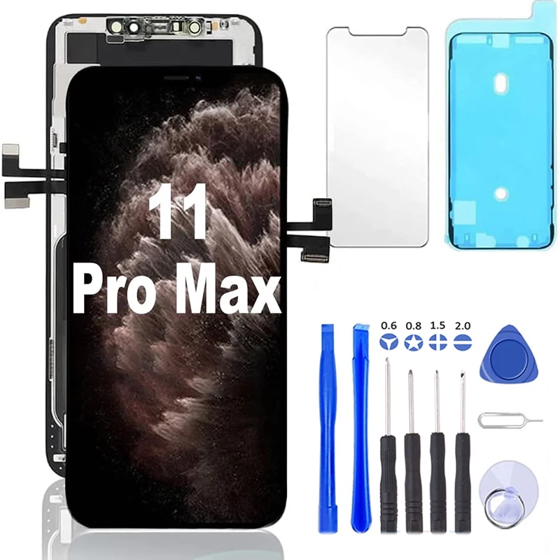 

for iPhone 11 11 Pro Max Screen Replacement 3D Touch FHD Display Repair kit Digitizer Assembly with Tools Set & Tempered Glass