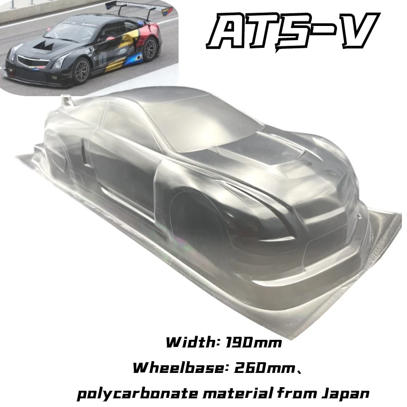 Wysokiej jakości 1/10 PC ATS -V RC obudowa 260mm rozstaw osi 190mm szerokość przezroczystego poliwęglanu do RC On-road GT Touring Pan Car