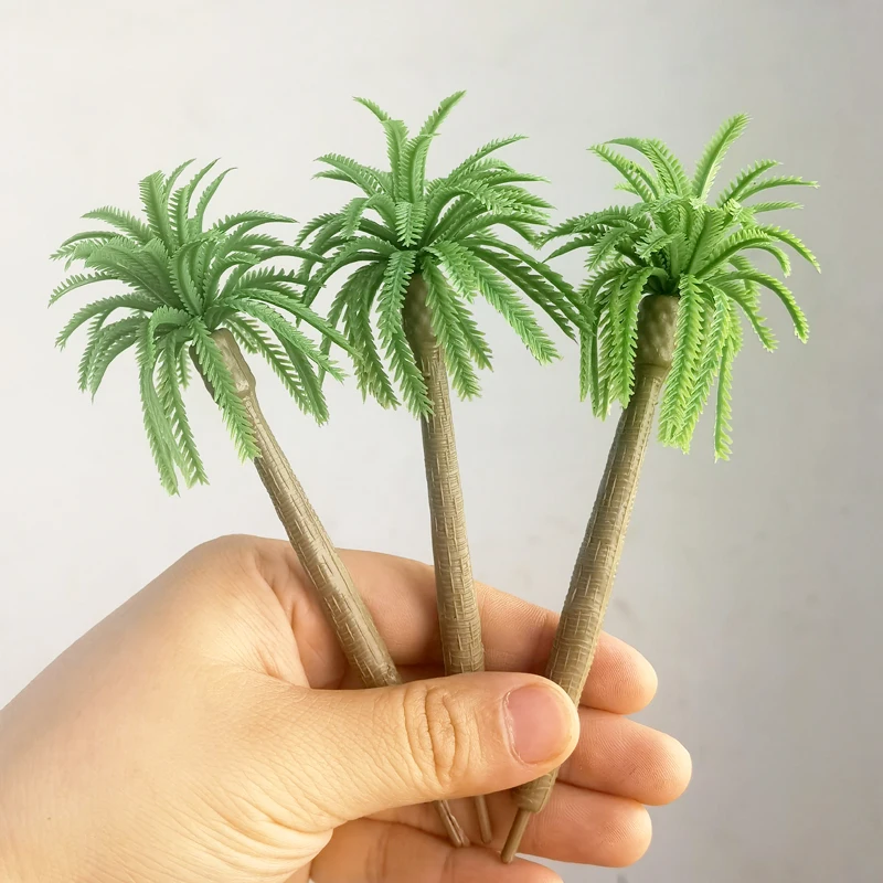 Modelo de paisaje de palmera, 3-100 piezas, 9/11cm, CoconuDiy, planta bonsái, tren artesanal, diseño de ferrocarril, Mini arquitectura Diorama