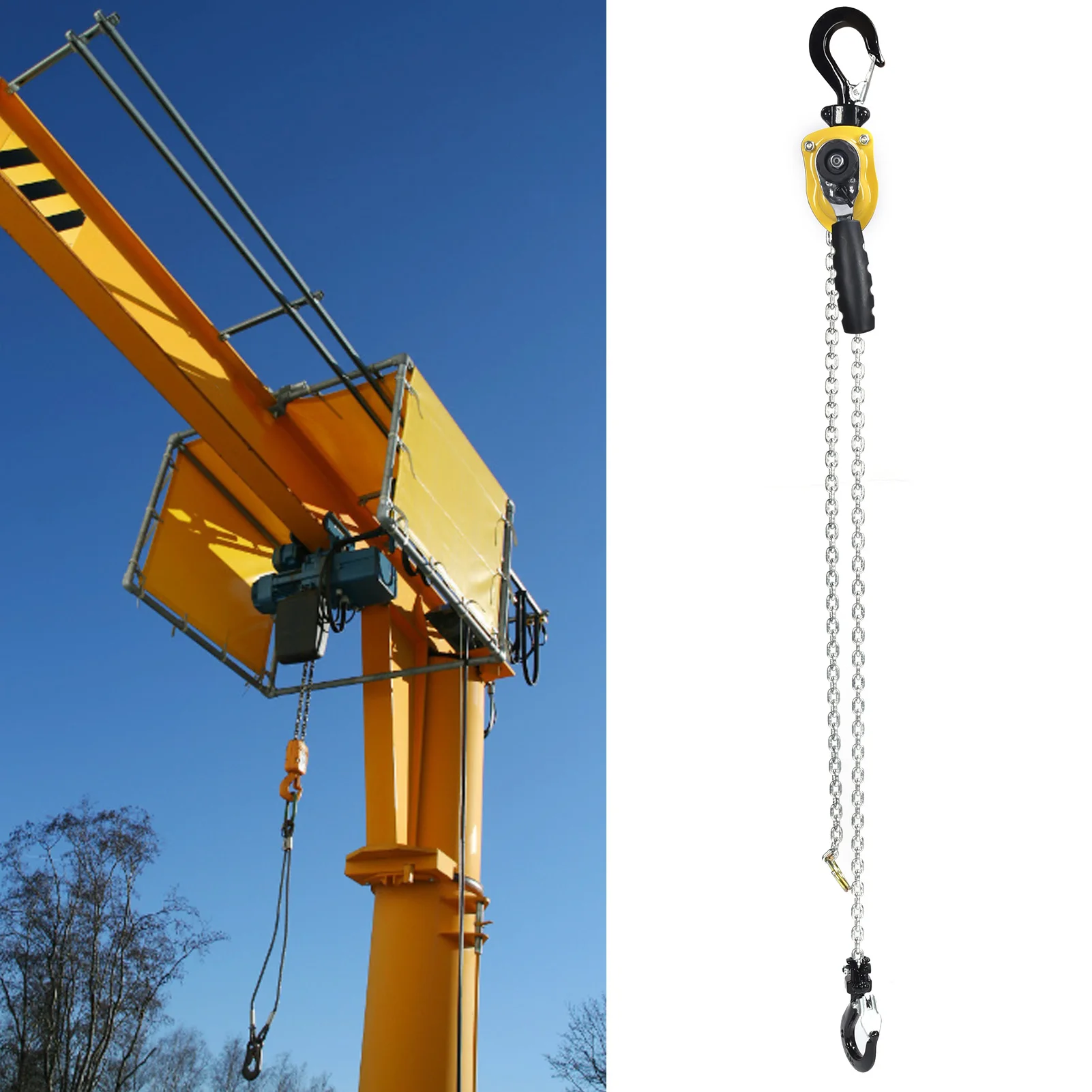 Koło pasowe podnoszące blok dźwigni Mini przenośna grzechotka podnosząca z łańcuchem 1,5 metra obciążenie 500 kg