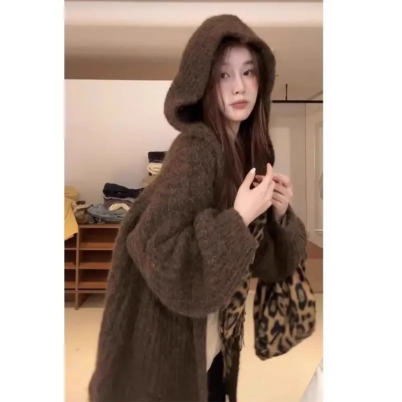 

Свитера Джемперы Кардиганы Женские длинные Femme Oversize Шерстяной шелк на пуговицах Обычная клетчатая одежда для отдыха и ночи Элегантный традиционный OL