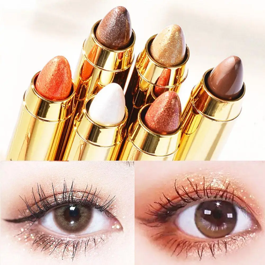 Double-head Eye Shadow Pen Glitter Matte Nude Eye Shadow Makeup Pigment Silkworm waterproof Eyeshadow Pen for Parties K2L4