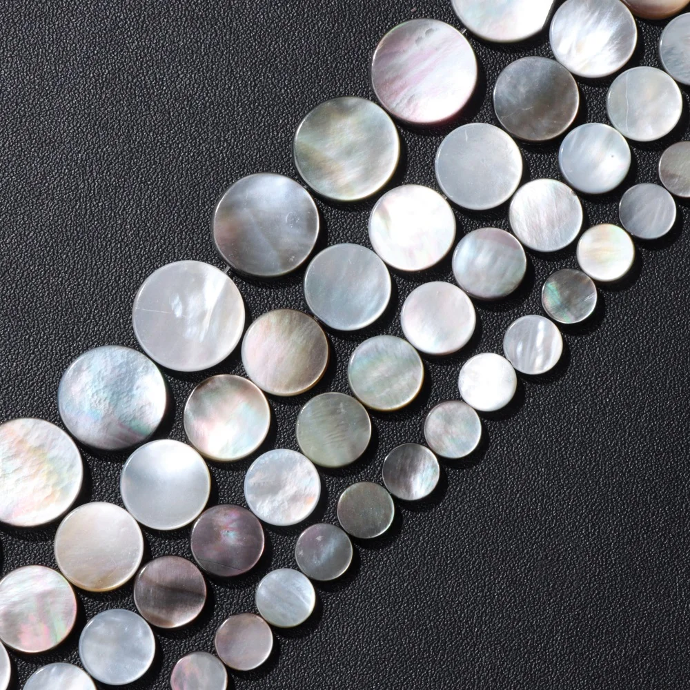 Fashion Natural Natural Shell Beads Square Heart Star Round Grey Mother of Pearl Beads For Jewelry Making DIY Bracelet Necklace