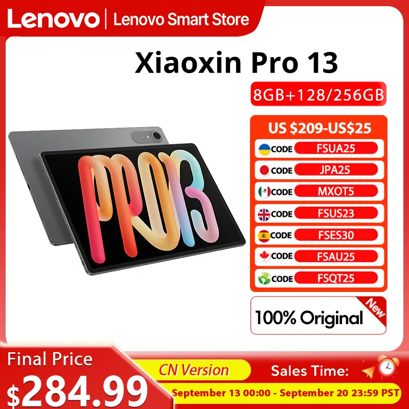 New Lenovo Xiaoxin Pro 13 AI Tablet 13'' 3.5K 144Hz Diplay Original CN version 10200mAh  Snapdragon 8s Gen 4 CPU WIFI 7 Pad PC