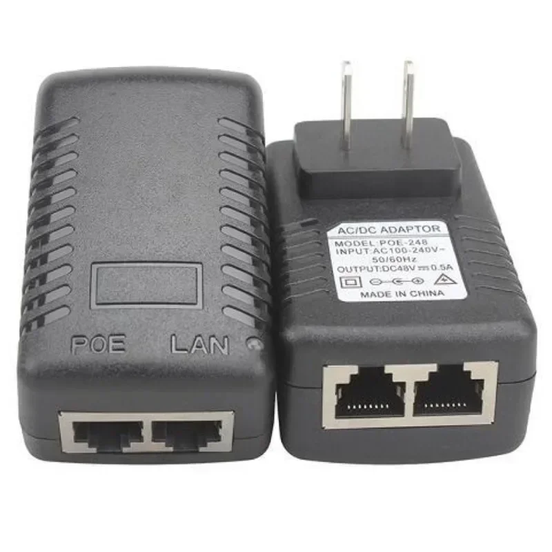 Fuente de alimentación POE de 48V, 0.5A, 24W, divisor de inyector de enchufe para cámara IP CCTV, adaptador de interruptor Ethernet, fuente de alimentación de puente de monitoreo