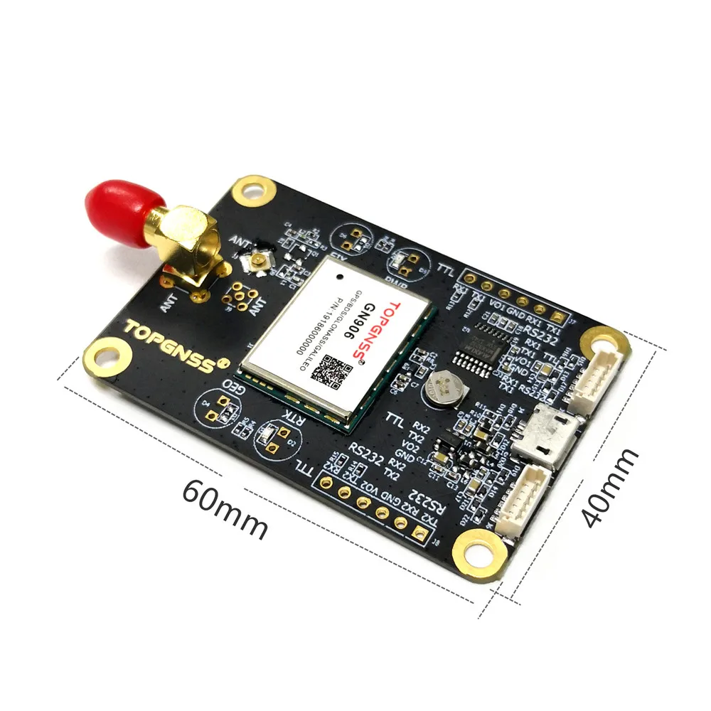 Receptor GNSS de alta precisión RTK, diseñado con el módulo ZED-F9P F9, se puede utilizar como estación base y rove TOPGNSS TOP906