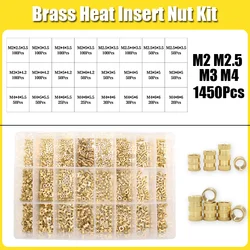 Nutinsert M2 M3 M4 M5 M8 M10 Brass Knurled Threaded Insert Nut Set Injection Molding Embedded Copper Nut for 3D Printing Plastic