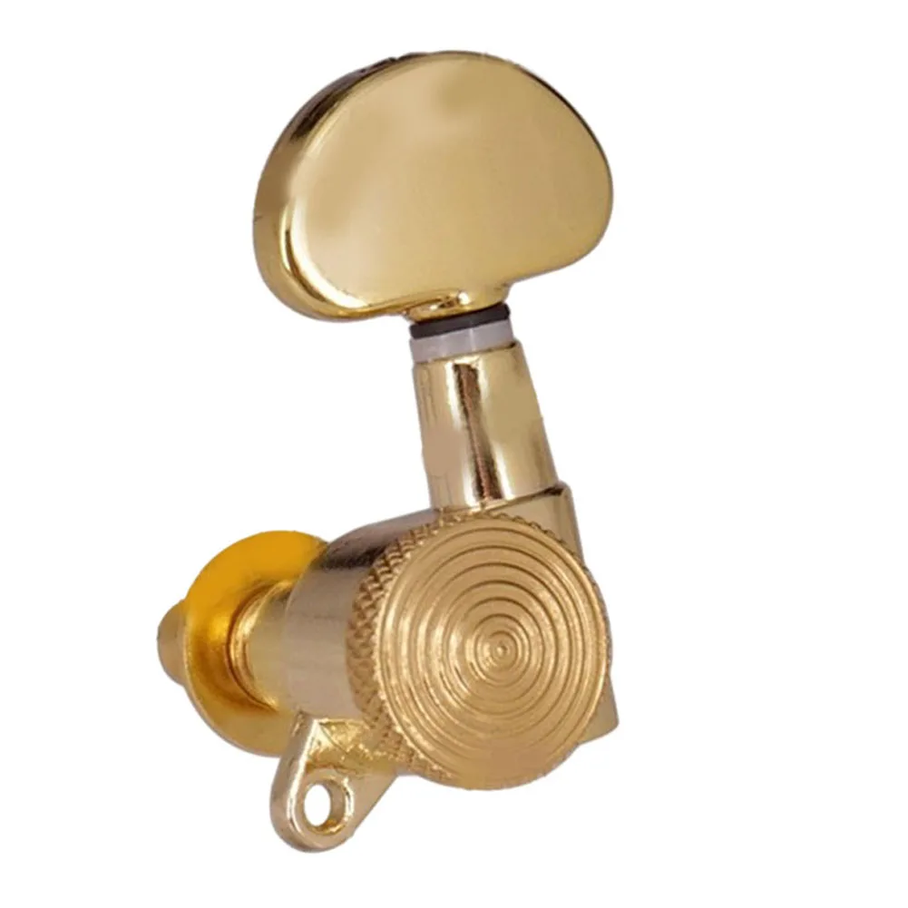 Auto Lock Tuning Pegs for Steel String Guitars Gold Machine Heads for Acoustic & Electric (3R+3L) Configuration