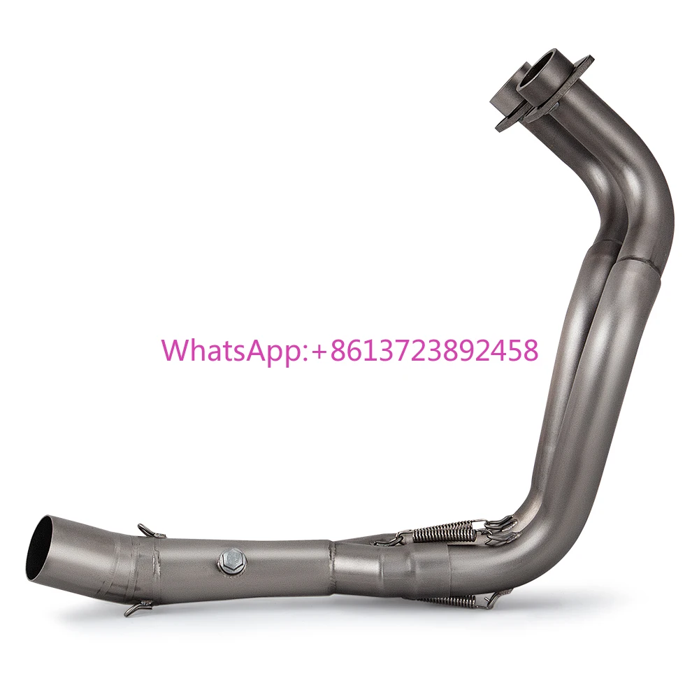 

Titanium Alloy Motorcycle Exhaust Modify Slip-On Front Header Link Pipe 51mm Interface Escape for MT07 FZ07 XSR700 2014-2024