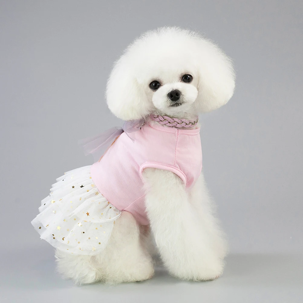 

Pet Dress Puppy Dog Lace Tulle White Clothe Tutu Clothing Spring and Summer