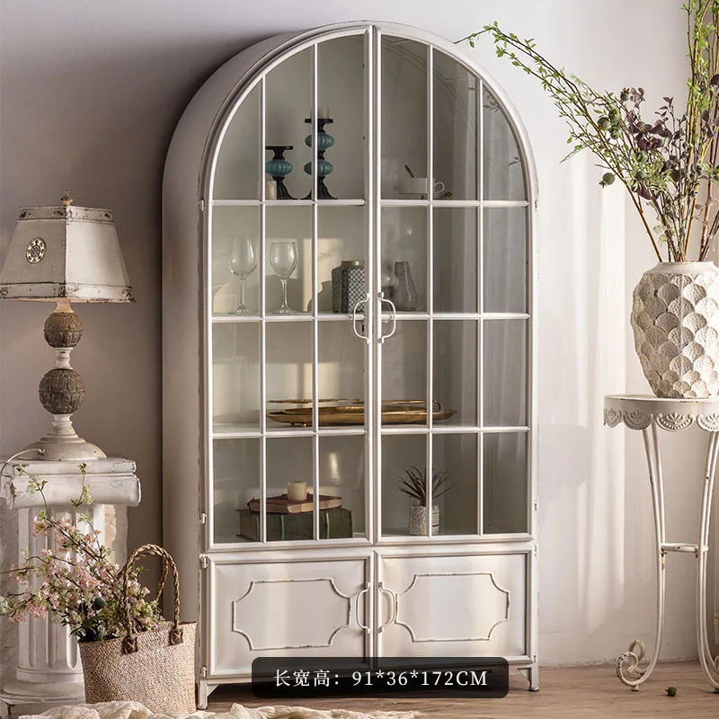 

French storage locker living room bookcase dining room display cabinet kitchen tea cabinet small apartment household dining side