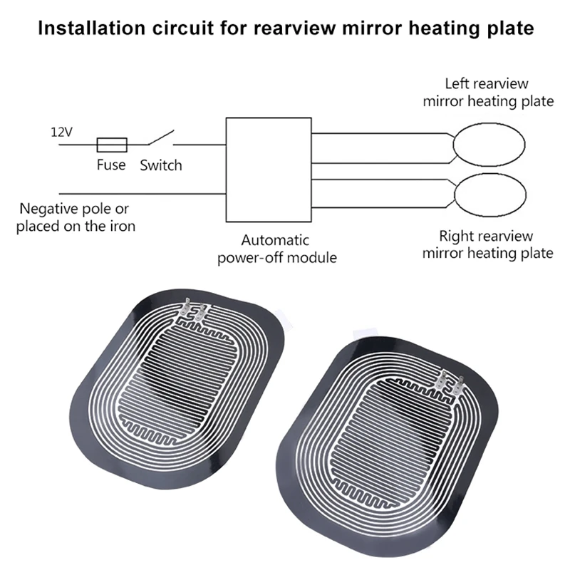 A56P-DC 12V Car Side Wing Mirror Heating Pad Universal Rearview Mirror Mist Demister Quick Warm Mirrors Defogger