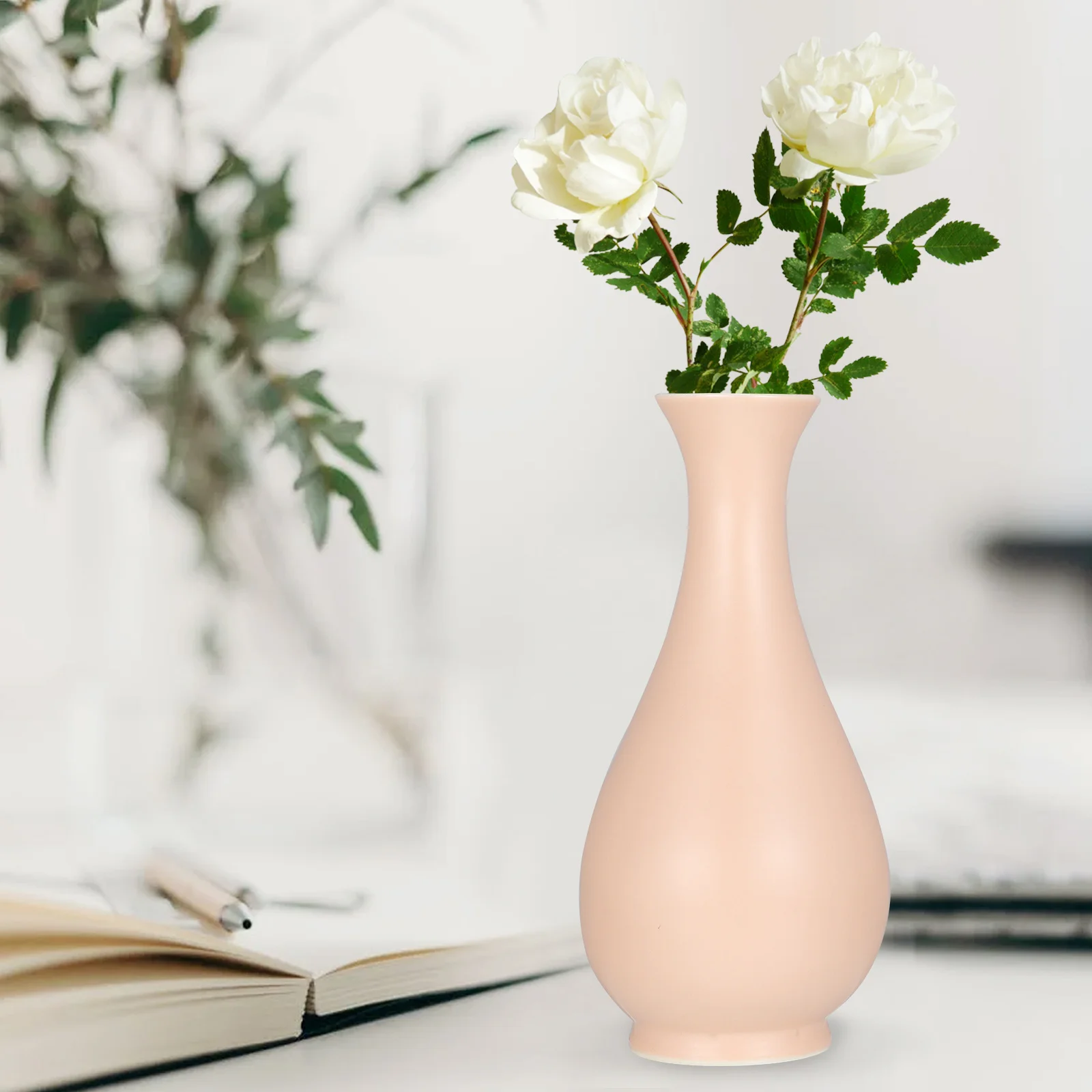 

1Pcs Ceramic Vase Narrow Opening Flower Arrangement Pot for Home Office Decor Simple Style Dried Flower Vase Nordic Design
