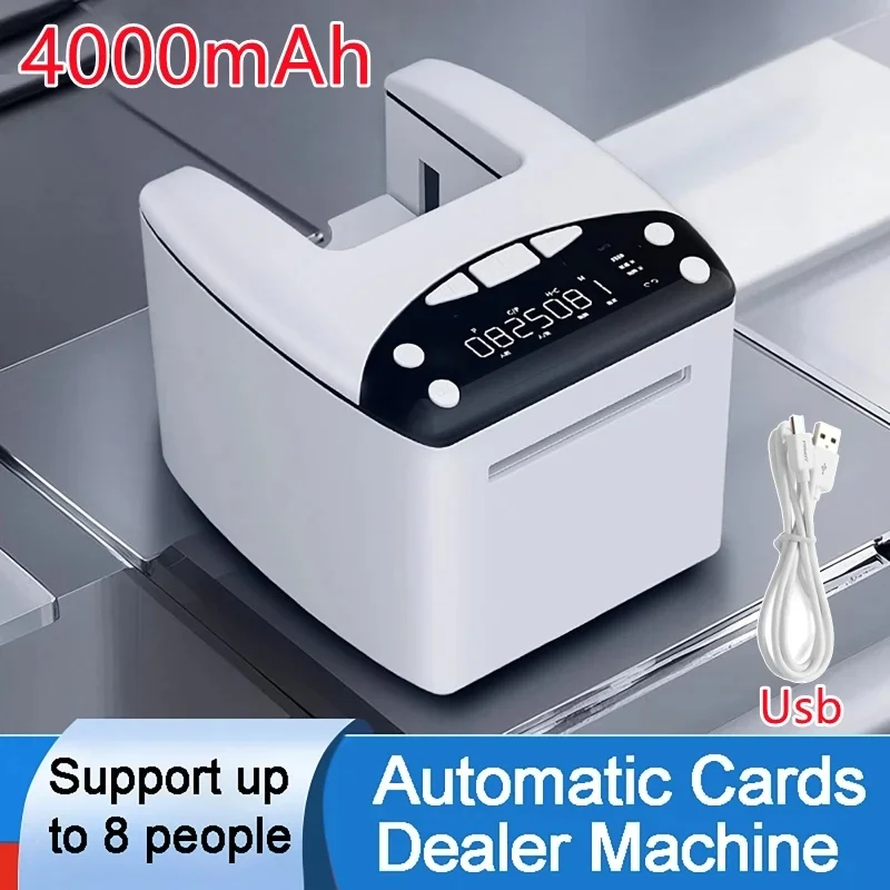 4000mAh Adjustable Rechargeable Automatic Card Dealer Machine Playing Card Dispenser Party Games Poker Device Speed and Distance