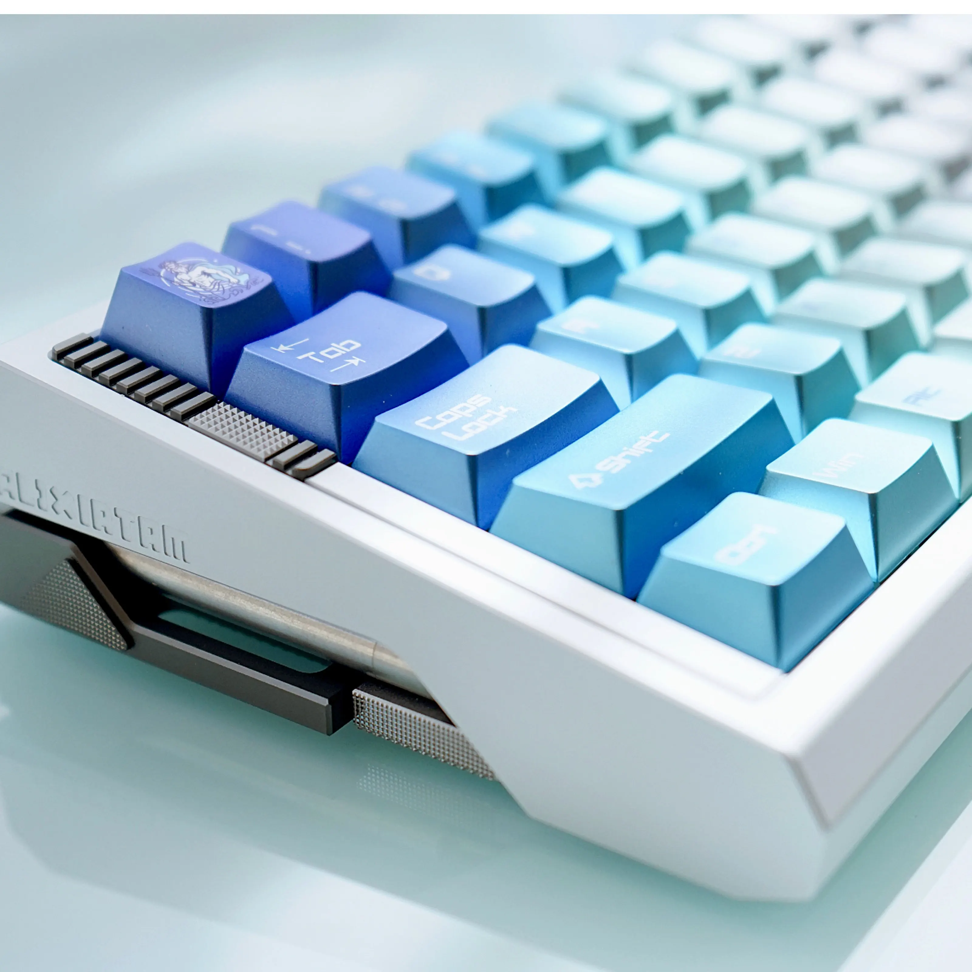 Metallic paint keycaps  metallic texture gradual change blue  a full set of 144 keys customized