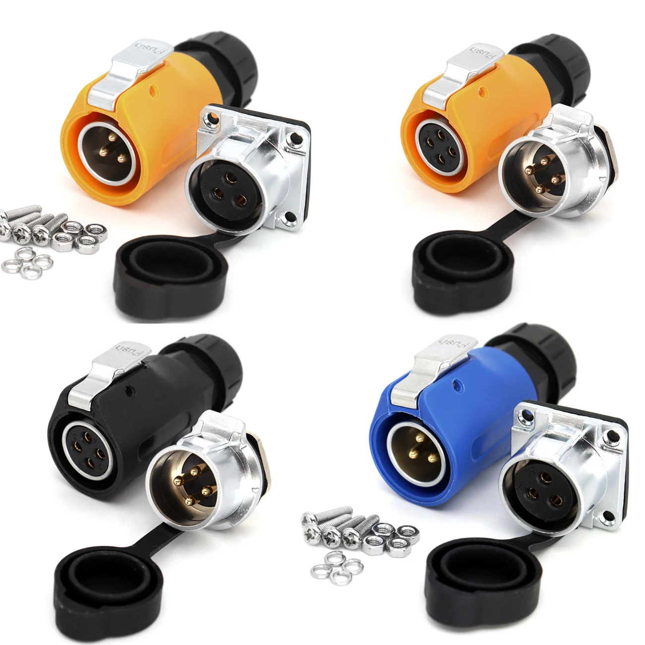 Blue green black multi style panel installation connector LP20 M20 2/3/4/5/6/7/8/9/10/12pin Waterproof  Aviation connector