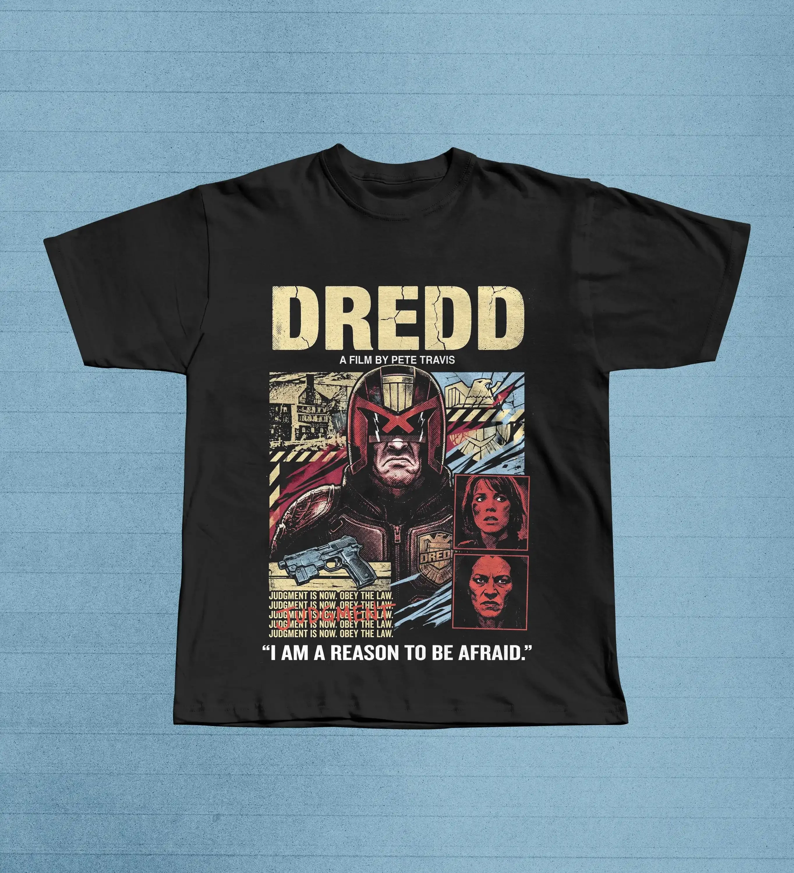 Dredd 2012 Movie Poster T-Shirt | Karl Urban Judge Dredd Mega City One Graphic Tee