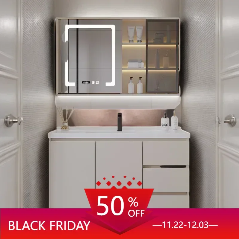 Storage Shelf Column Bathroom Cabinet Wall Pharmacy Wc Furniture Double Washbasin Open Cabinets Space Saving Sinks Arredo Bagno