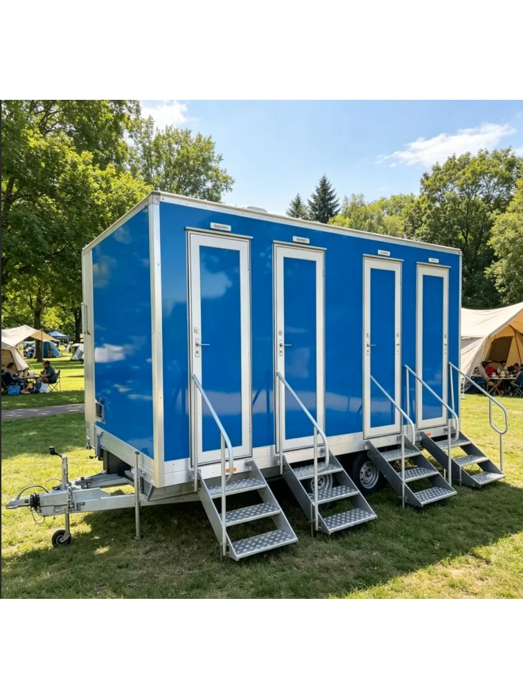 Multi-Stall Luxury Vip Mobile Toilet Trailer Outdoor Public Portable Bathroom Trailer Temporary Mobile Restroom Trailer for Sale