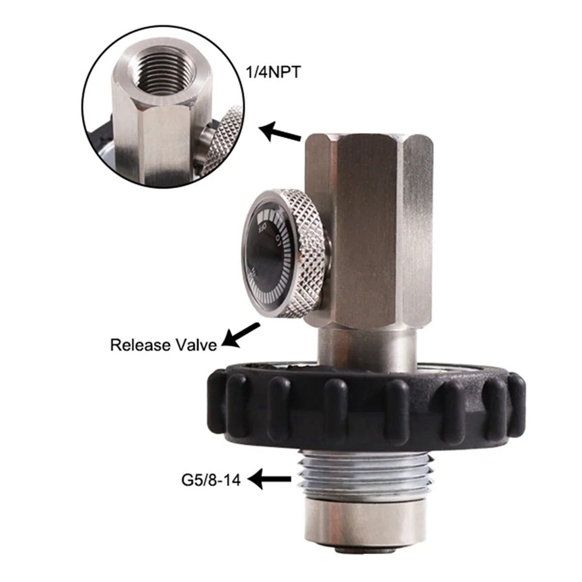 Regulator selam Scuba stasiun pengisian panas DIN G5/8-14 ke Perempuan 1/4NPT Scba konektor adaptor pengisian daya stasiun pengisian